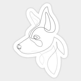Border Collie 2 - one line drawing Sticker